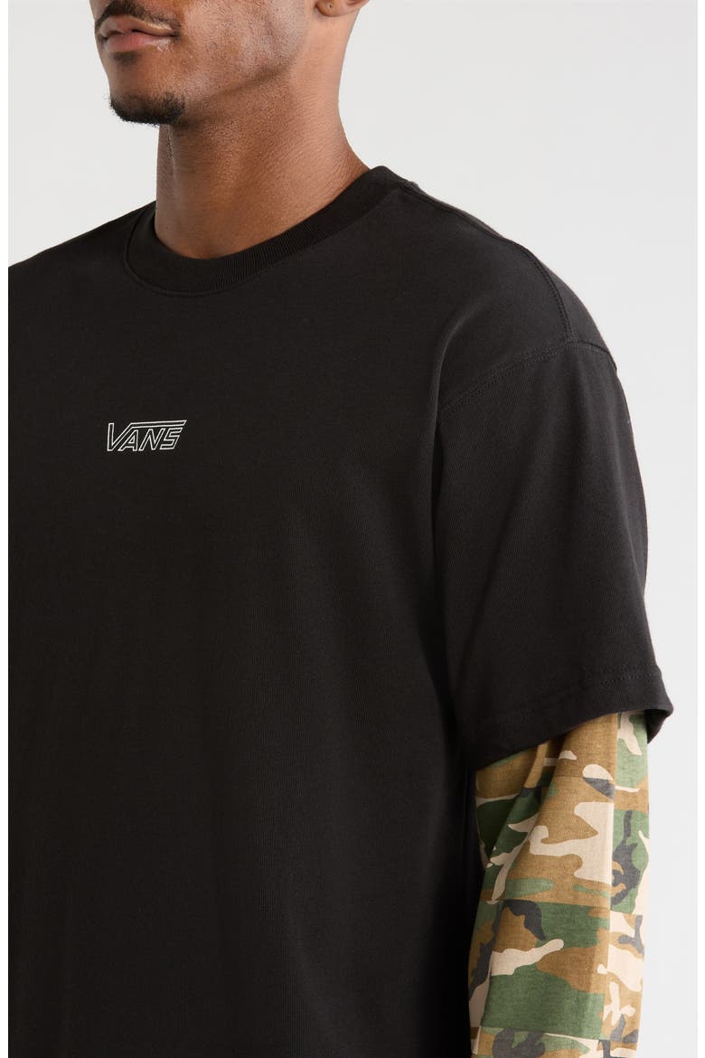 Easy Living Layered Cotton Graphic T-Shirt, Alternate, color, BLACK