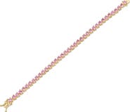 CZ by Kenneth Jay Lane Heart Cut Cubic Zirconia Tennis Bracelet