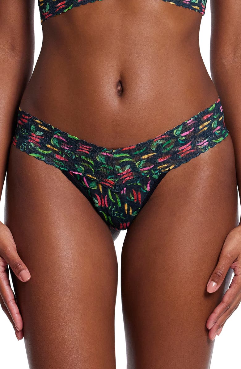 Hanky Panky Print Low Rise Thong, Main, color, Extra Spice