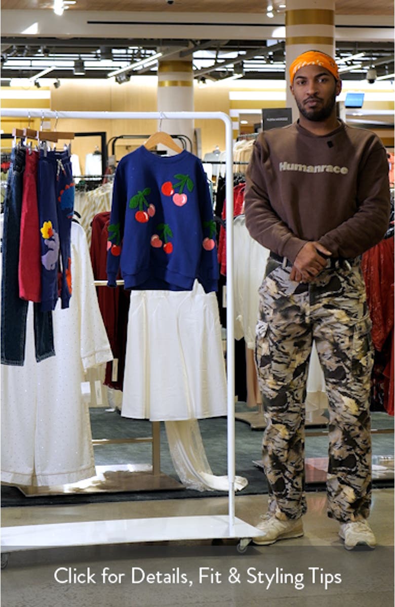 Kids' Cherry Appliqué Graphic Sweatshirt, sales video thumbnail