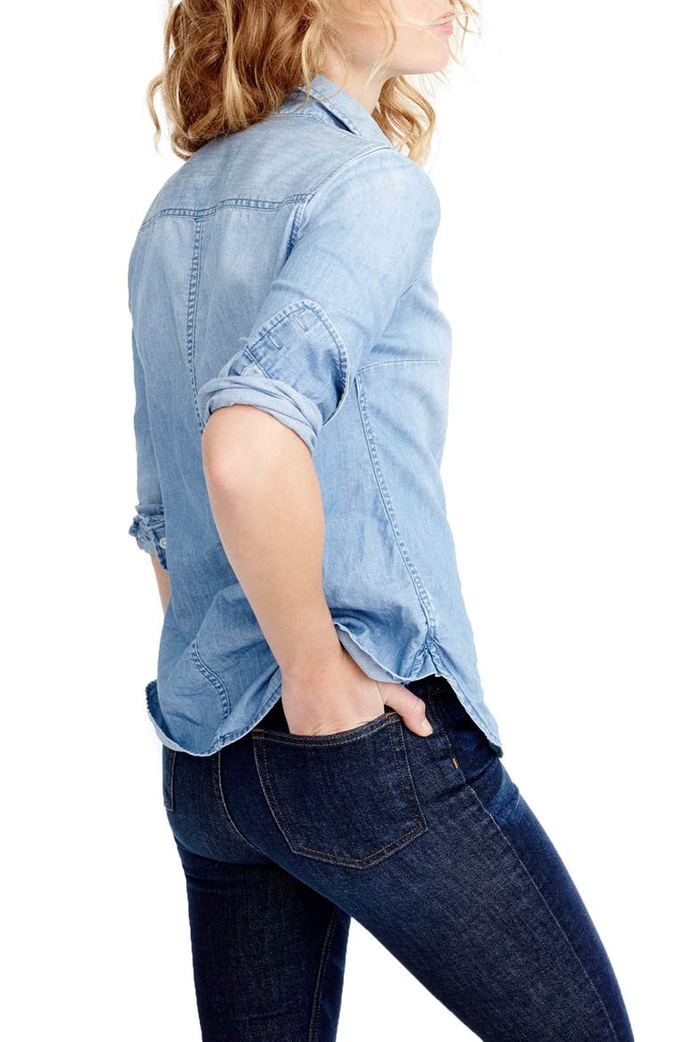 J.Crew Always Chambray Shirt, Alternate, color, INDIGO
