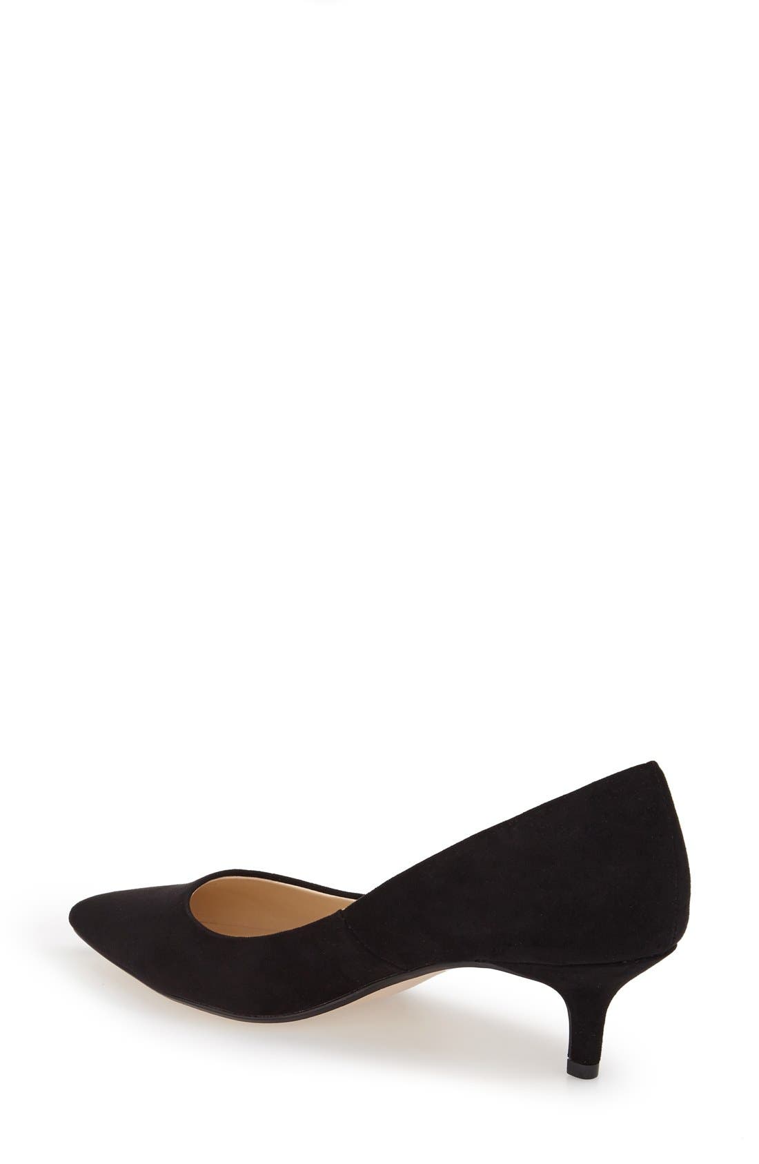 'Teague' Pointy Toe Pump, Alternate, color, BLACK FAUX SUEDE