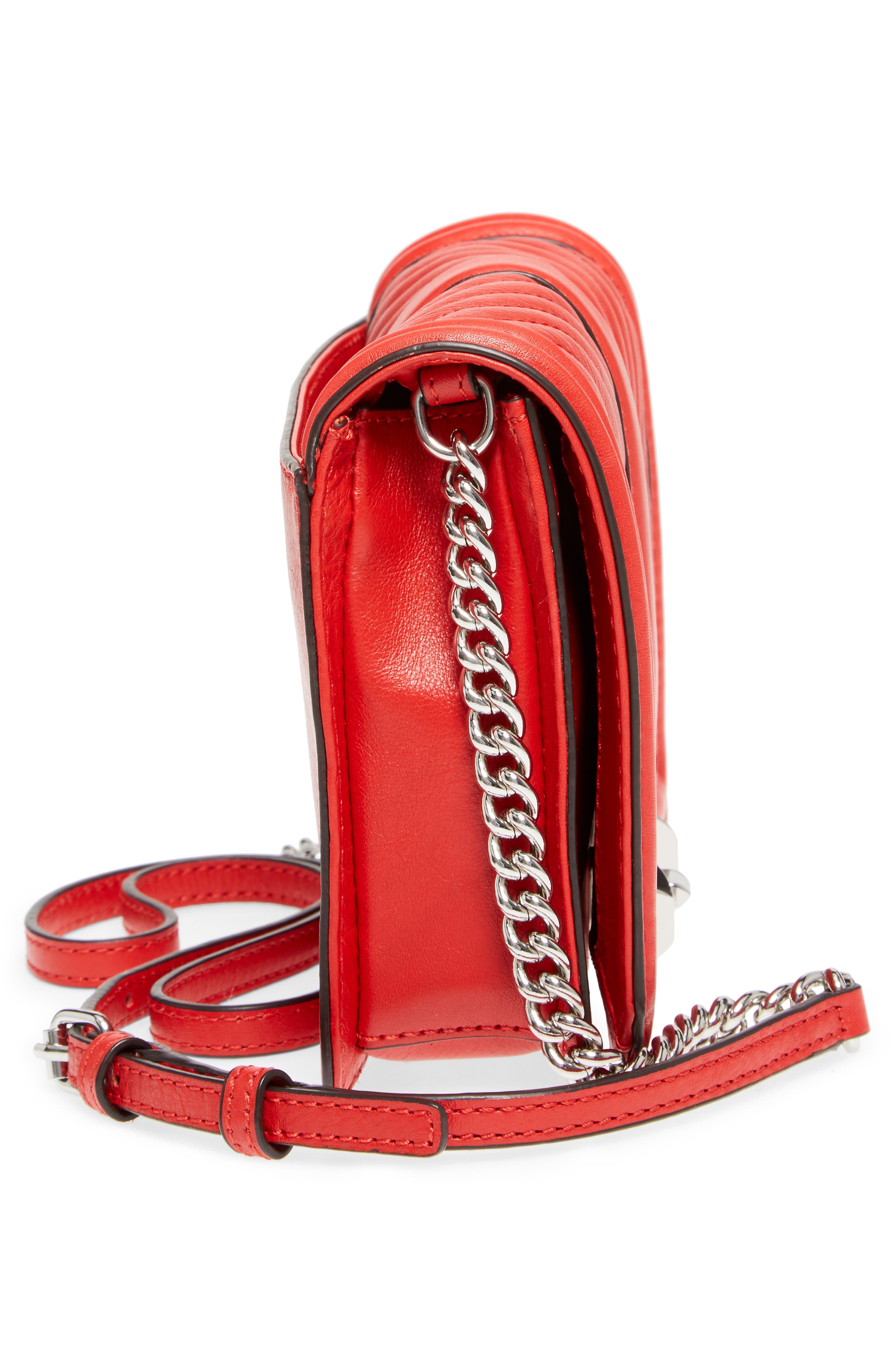 Small Love Quilted Leather Crossbody Bag, Alternate, color, CARNATION RED