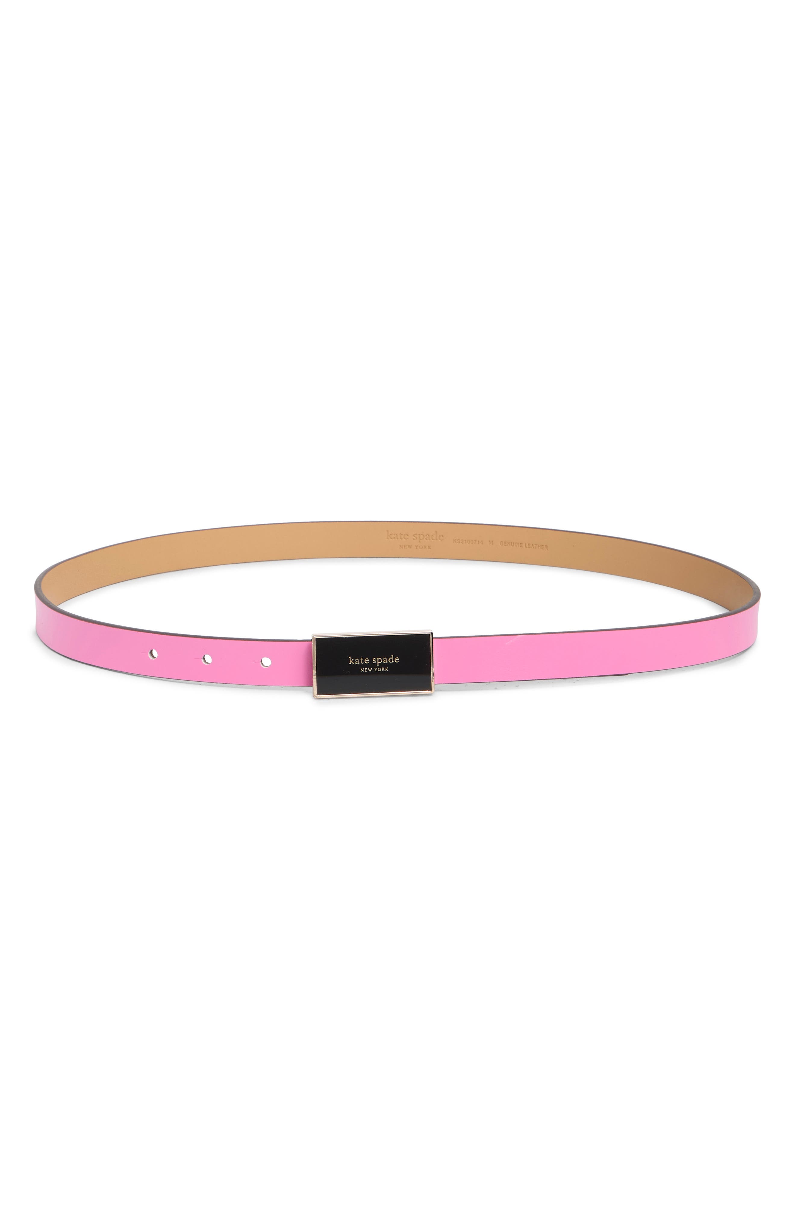 Kate Spade New York enamel logo plaque belt