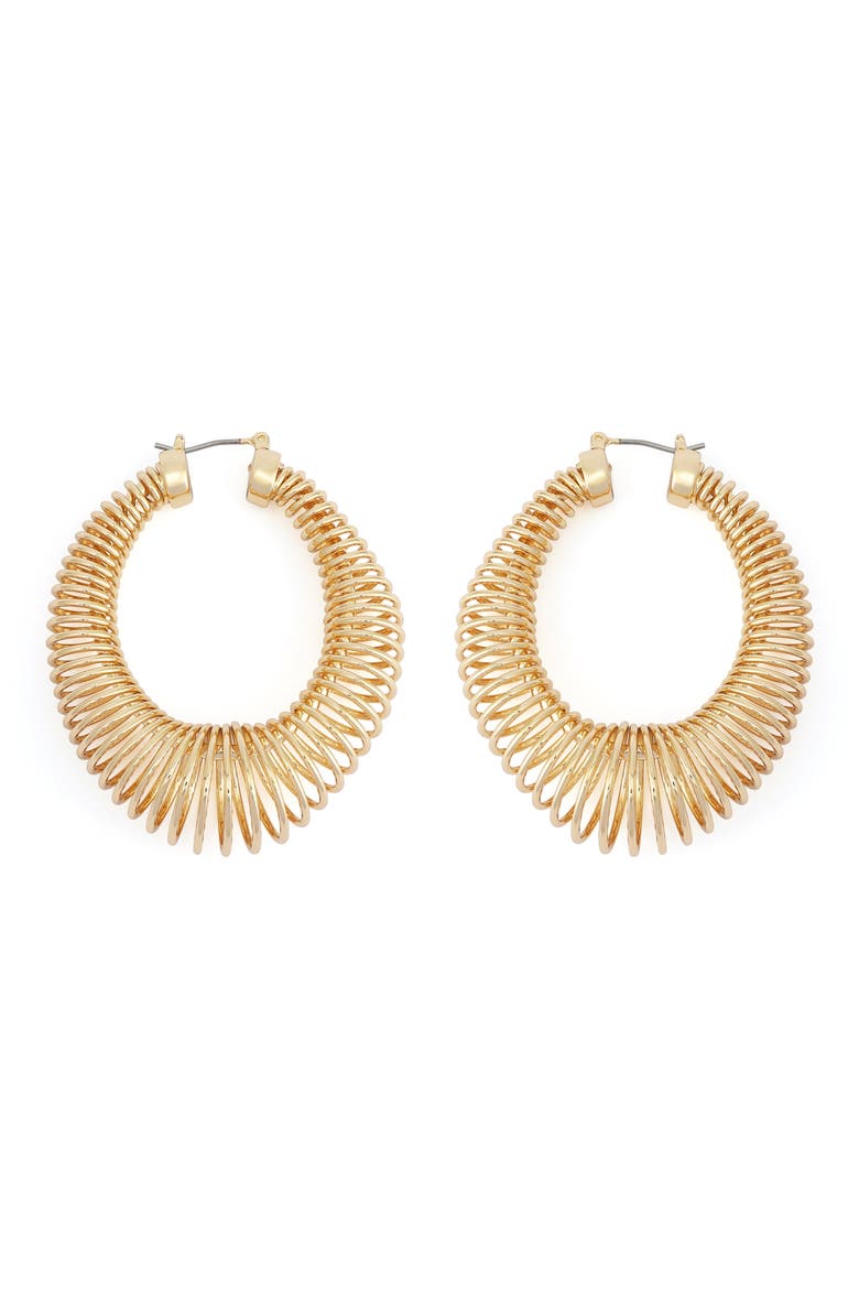 Coiled Hoop Earrings, Alternate, color, GOLD
