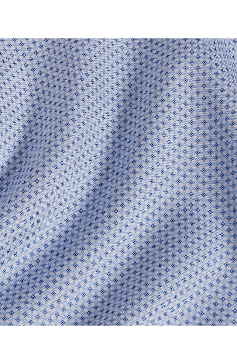David Donahue Slim Fit Geometric Cotton Dress Shirt, Alternate, color, Blue