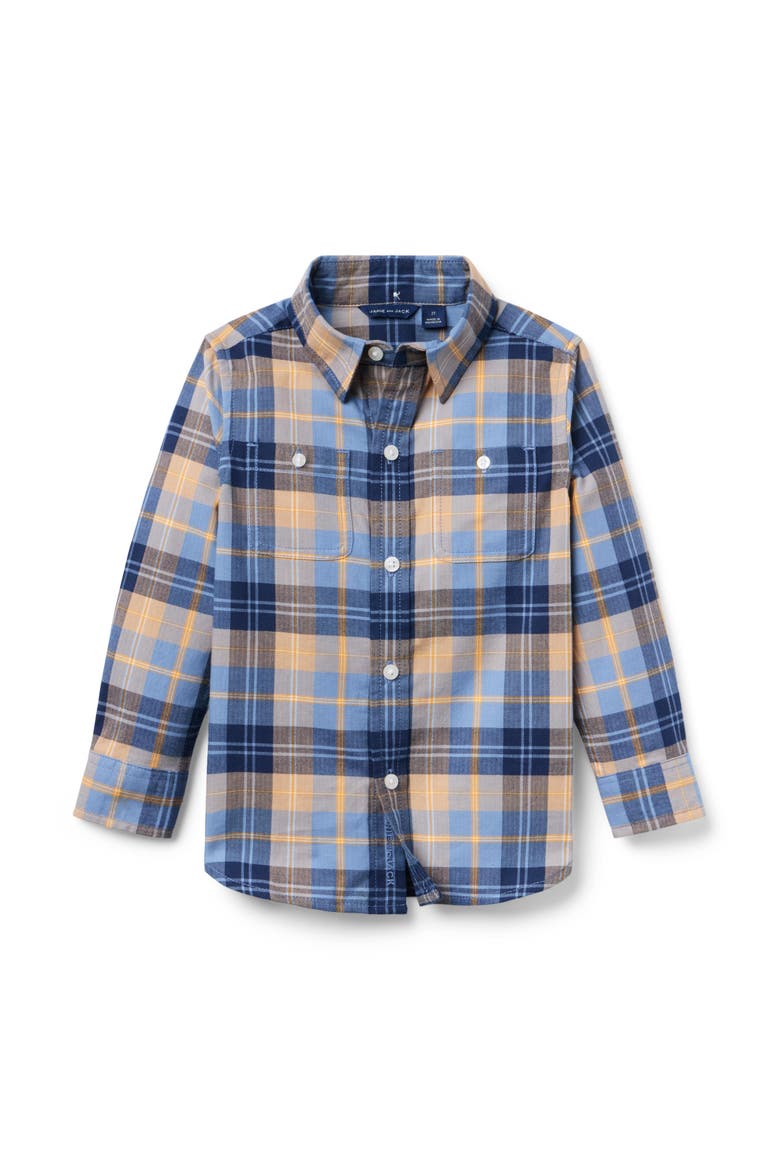 Plaid Flannel Shirt, Main, color, Blue