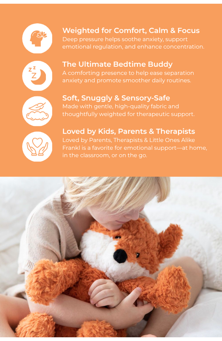 Mindful and Co Kids Microwavable and Weighted Plush Buddies, Alternate, color, Frankl The Fox