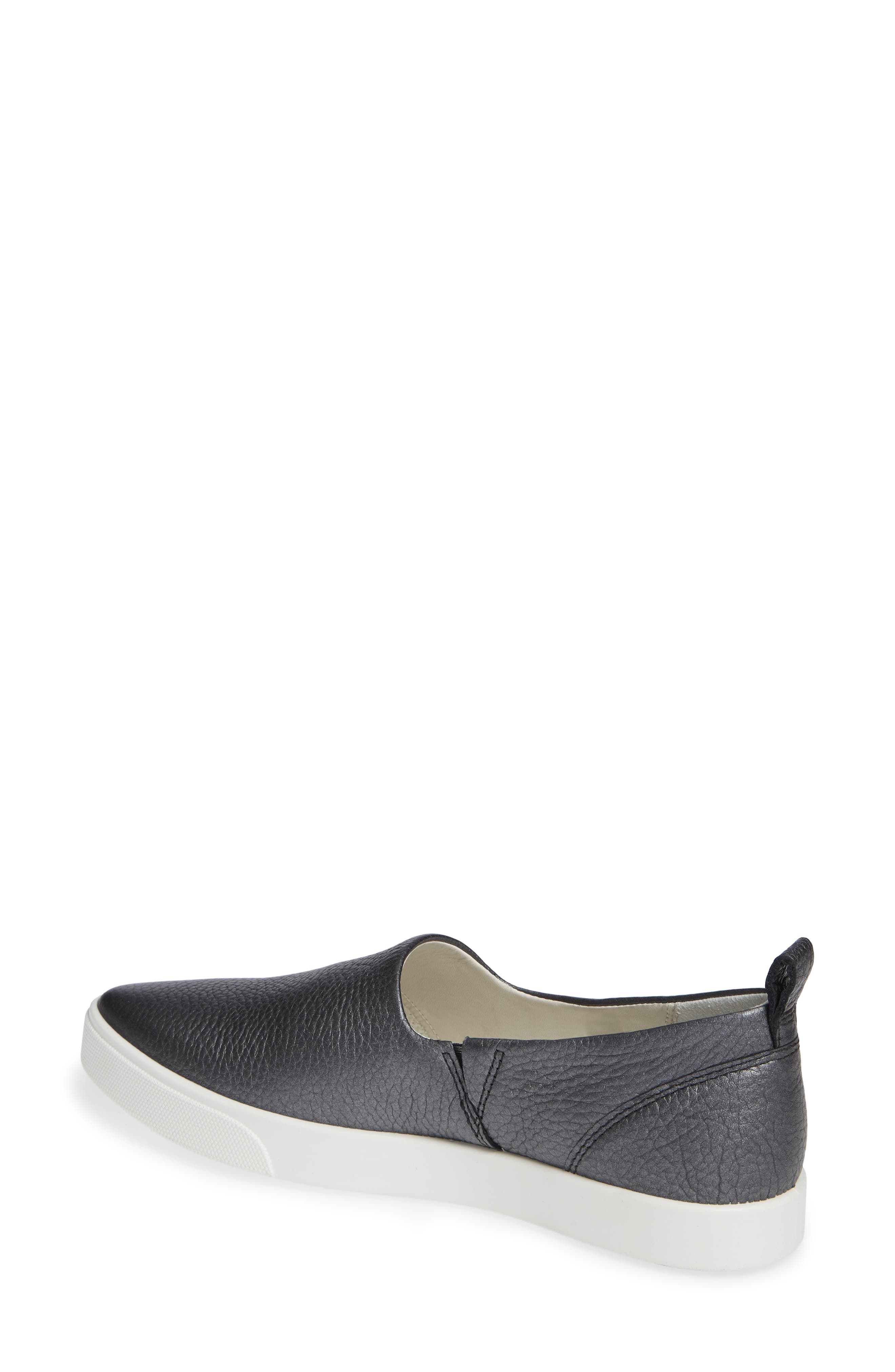 Gillian Slip-On Sneaker, Alternate, color, BLACK/ DARK SILVER LEATHER
