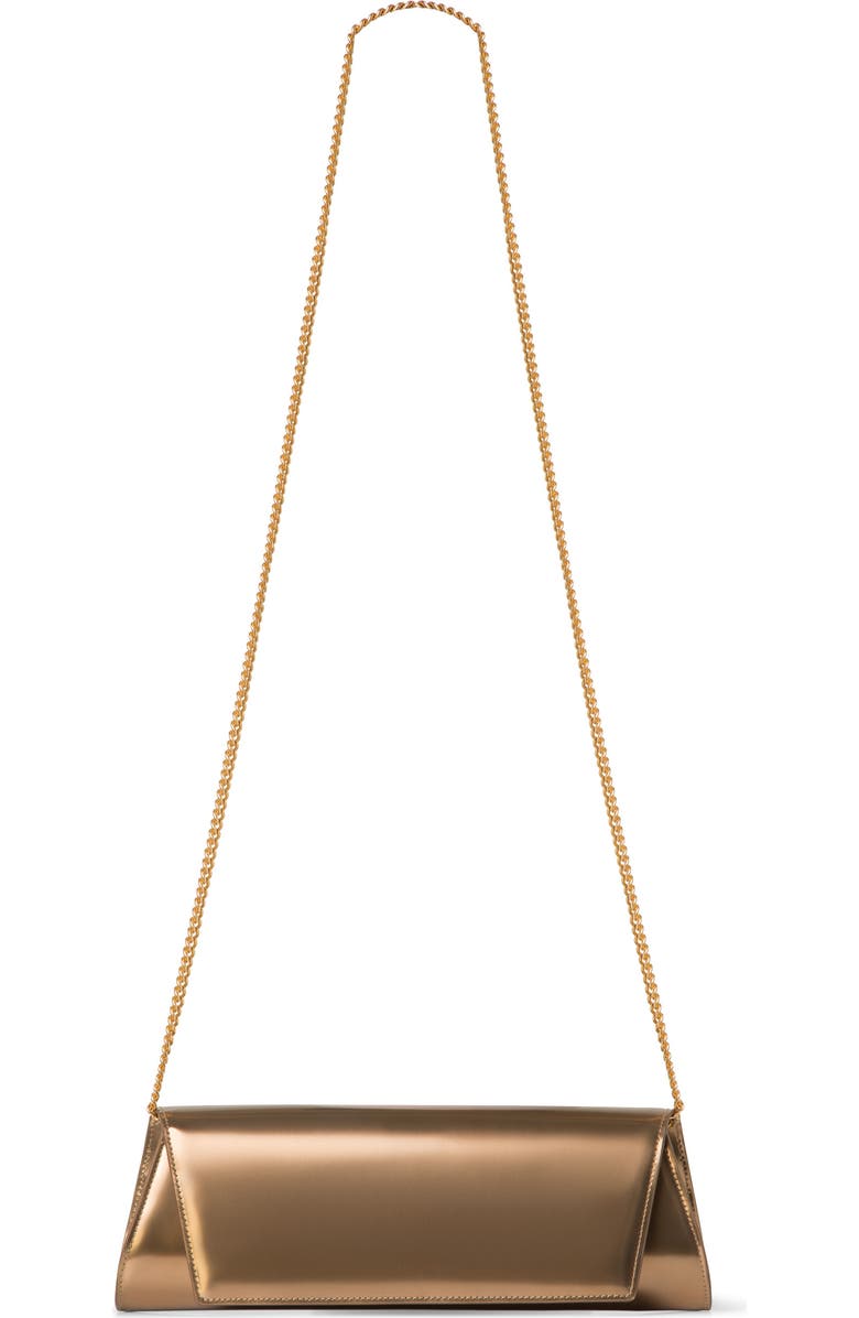 Akris Anouk Patent Leather East/West Clutch, Alternate, color, Antique Gold