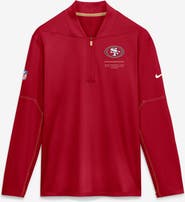Nike Men's Nike Scarlet San Francisco 49ers Sideline Logo Glory Midweight Dri-FIT Half-Zip Pullover
