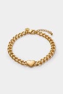 Katie Loxton Allure Waterproof Gold Heart Chain Bracelet