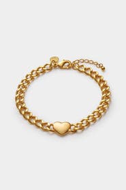 Katie Loxton Allure Waterproof Gold Heart Chain Bracelet