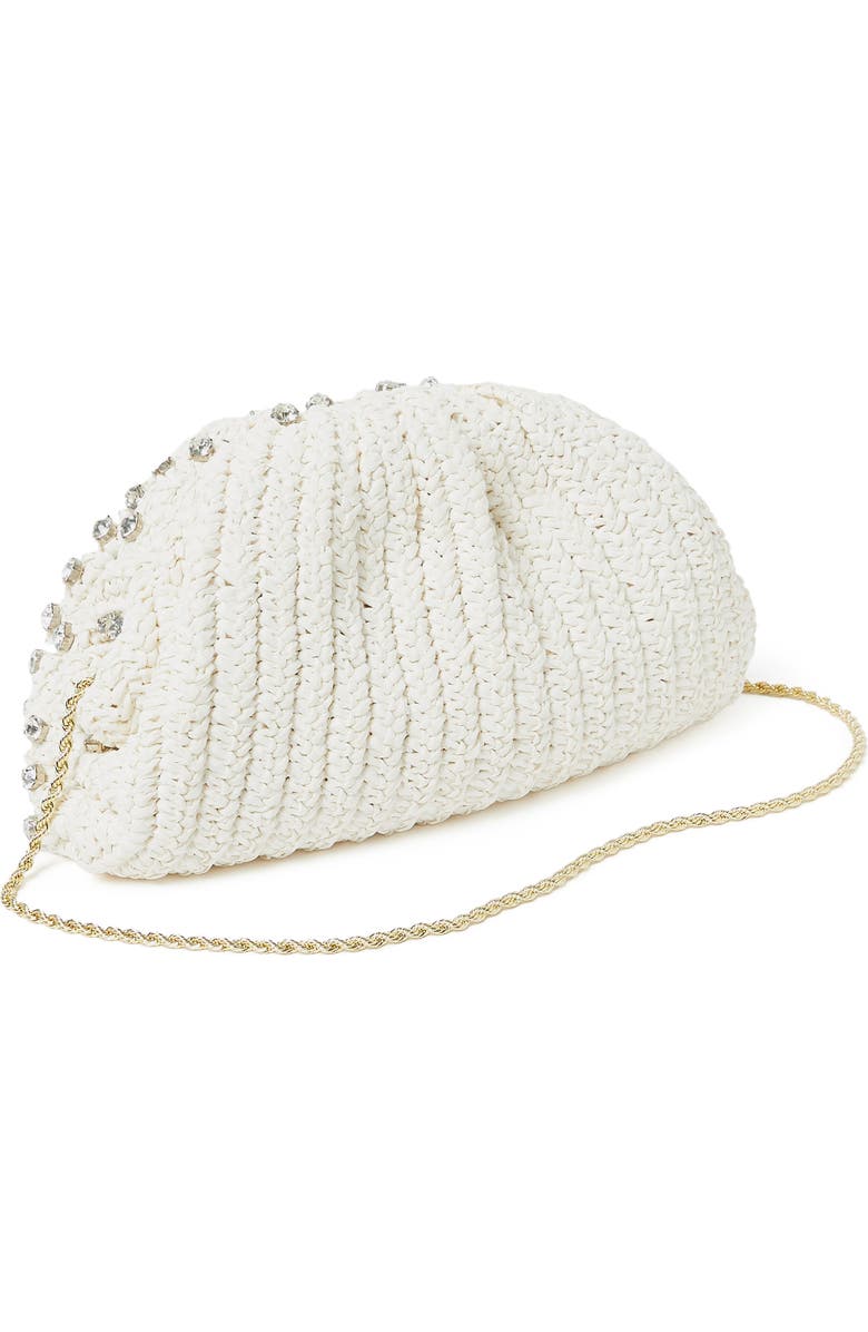 Loeffler Randall Bailey Half Moon Clutch, Alternate, color, White/ Clear