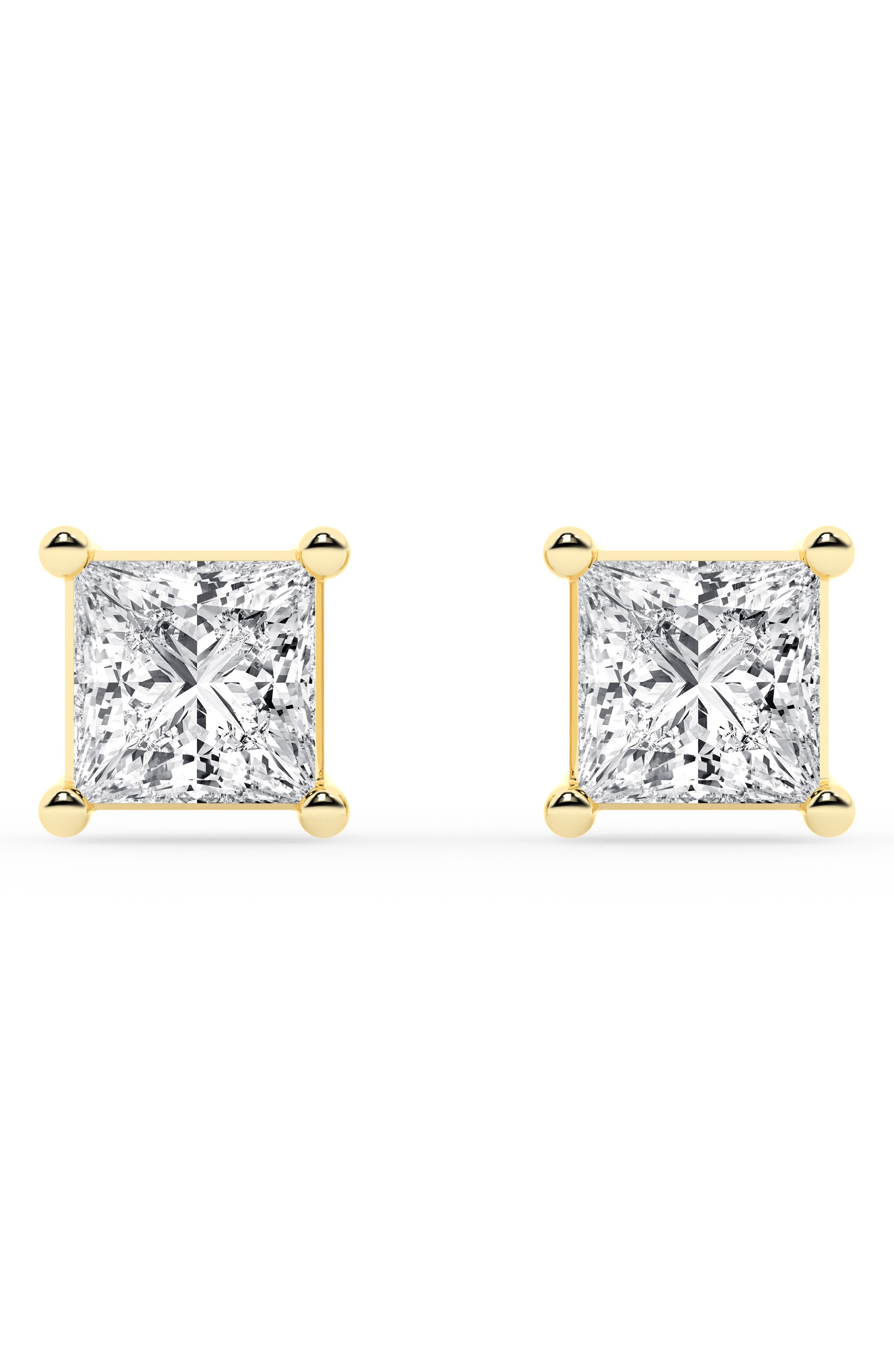 Badgley Mischka Collection Princess Cut Diamond Solitaire Stud Earrings