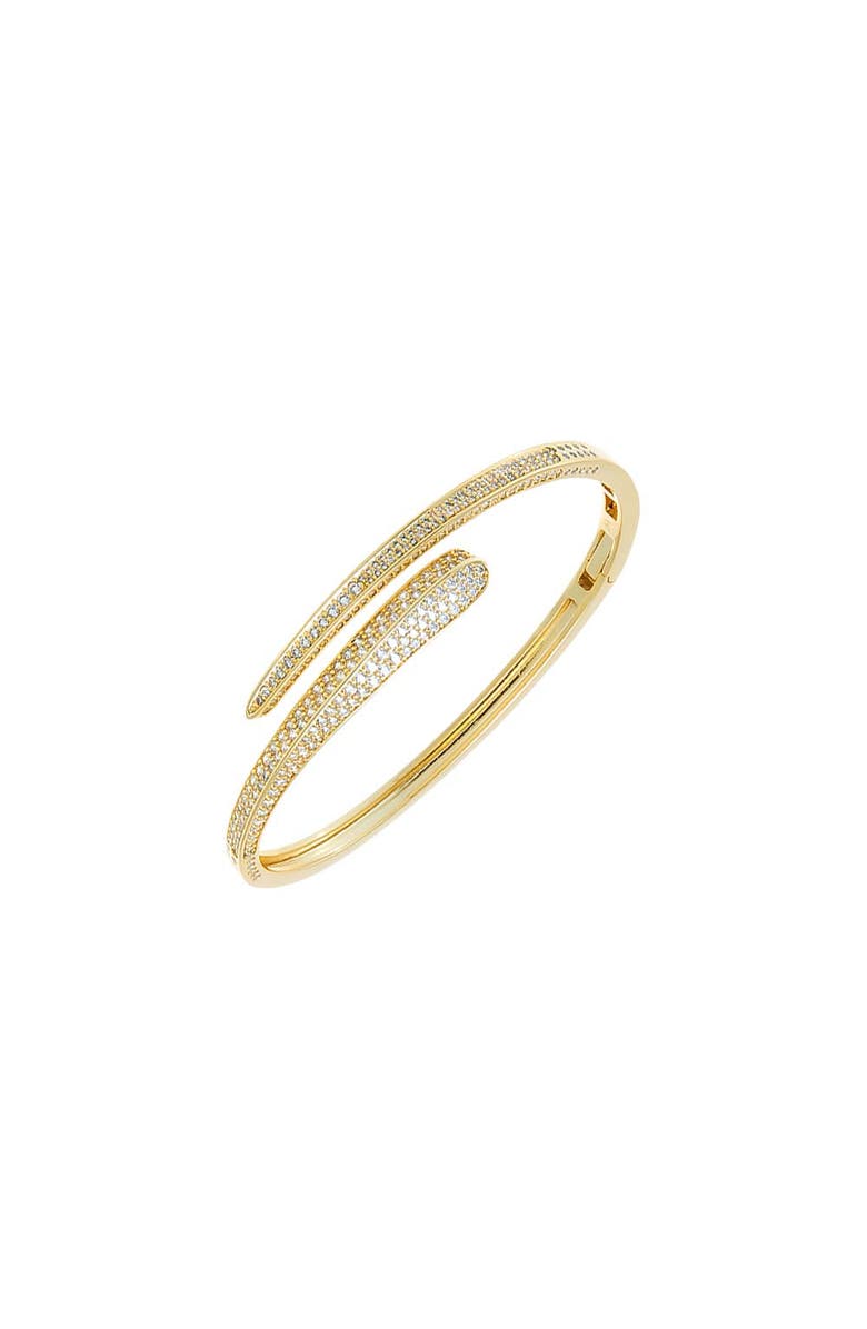 BY ADINA EDEN Graduated Pave Overlay Claw Bangle Bracelet, Main, color, Gold