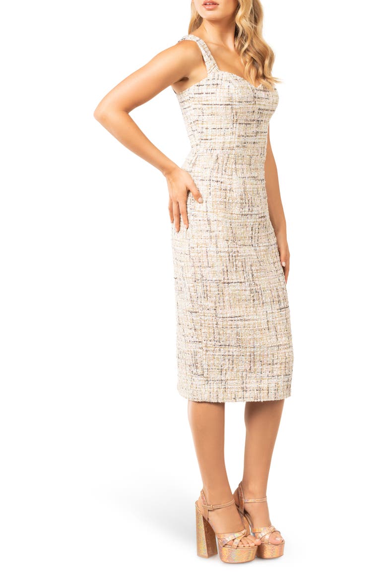 Nicole Tweed Dress, Alternate, color, OFF WHITE MULTI