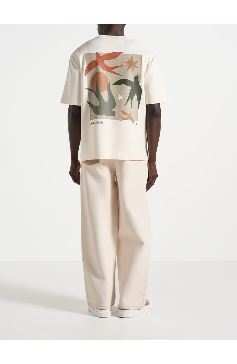 Manière De Voir Thibault Bird Detail Cotton T-Shirt, Main, color, Cream