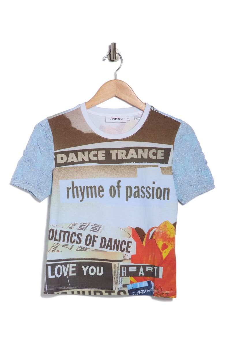 Desigual Dance Trance Knit T-Shirt, Alternate, color, Blue Multi