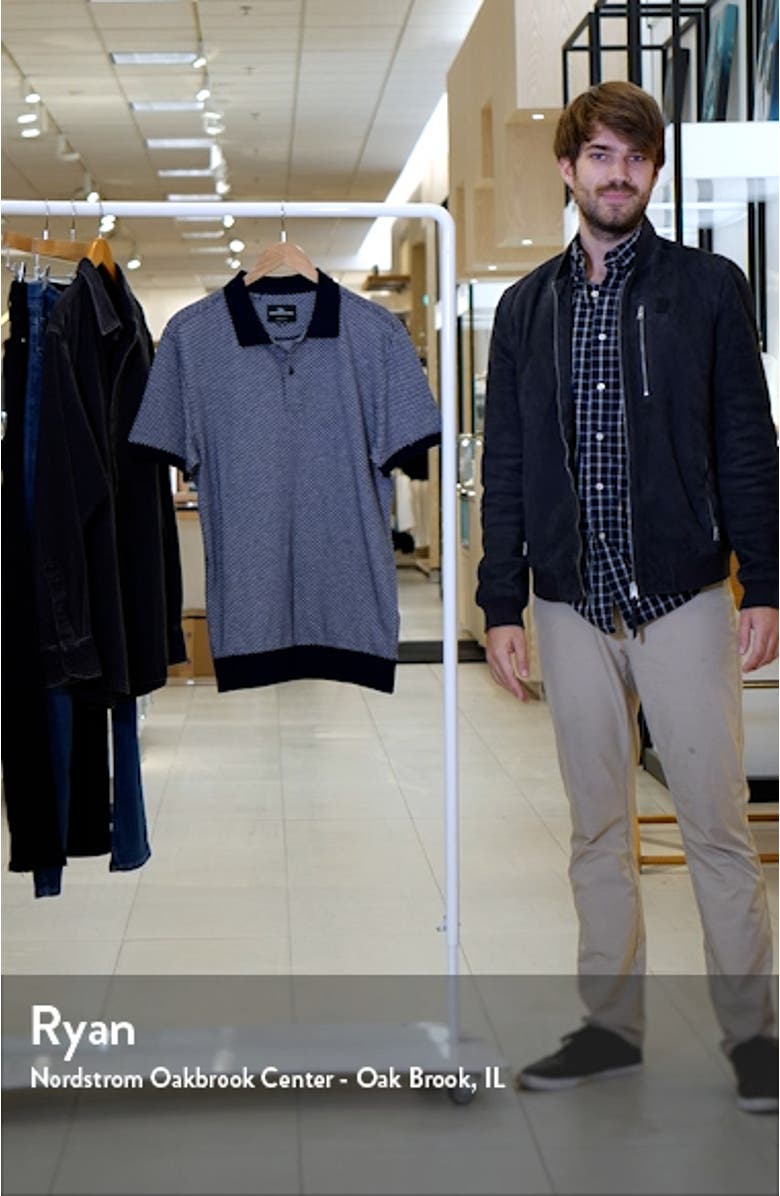 Leeson Geo Pattern Cotton Polo, sales video thumbnail
