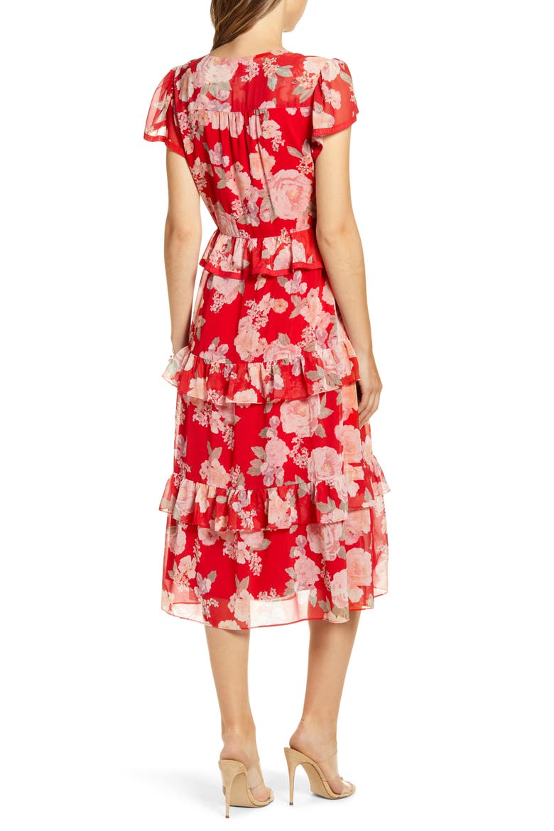 Floral Ruffle Shirtdress, Alternate, color, RED CHINOISE RIVIERA FLORAL