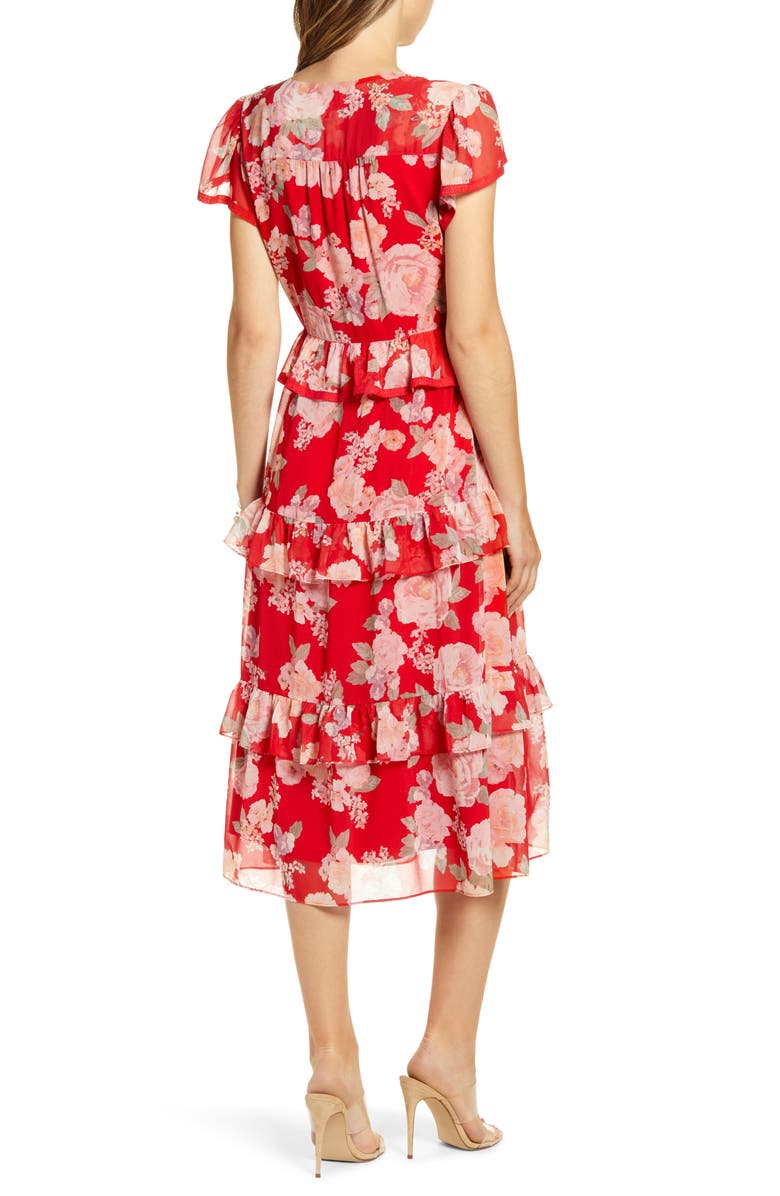 Rachel Parcell Floral Ruffle Shirtdress, Alternate, color, 