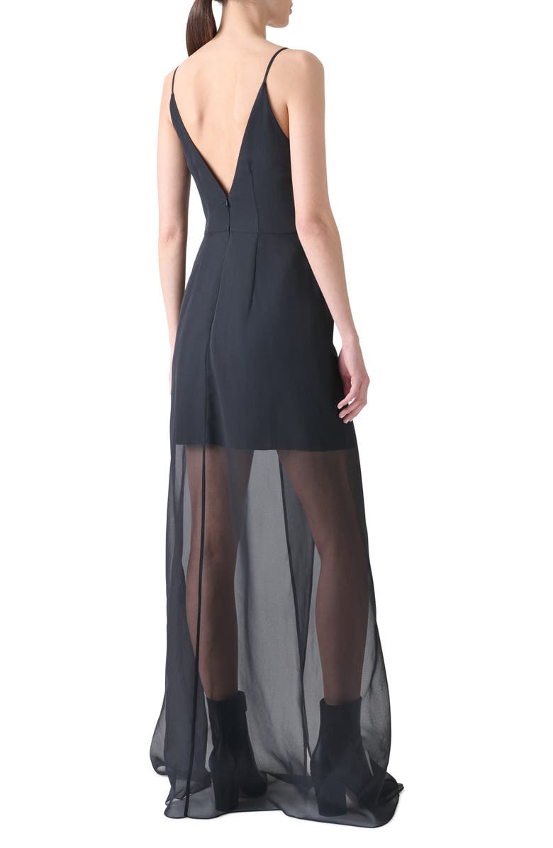 Akris Double Face Silk & Cotton Blend Gown, Alternate, color, Black