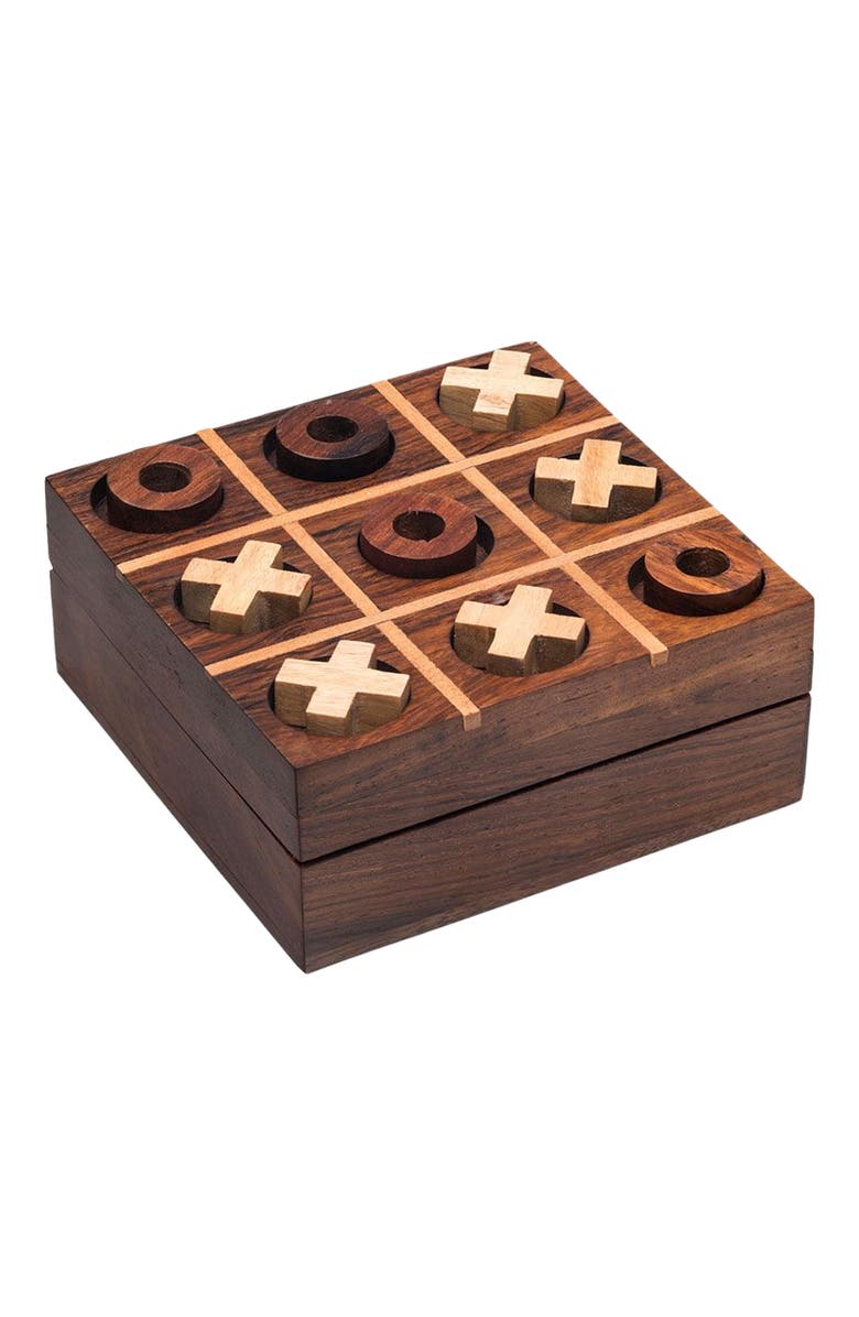 Matr Boomie Tic Tac Toe Travel Game Set - Handcrafted Wood, Main, color, Brown