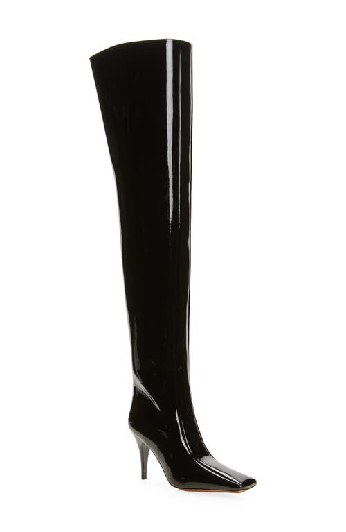 Stella Mccartney Square Toe Over The Knee Boot In Black
