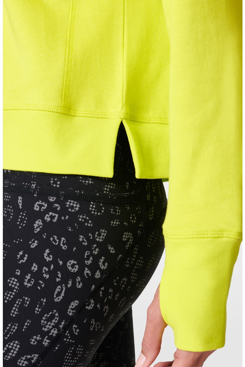 After Class Organic Cotton Blend Longline Sweatshirt, Alternate, color, ACID YELLO