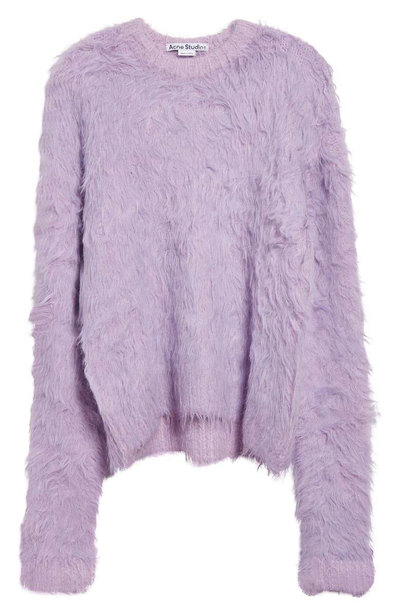 Acne Studios Klux Fuzzy Crewneck Sweater, Alternate, color, 