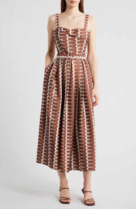 Edia Geo Print Belted Maxi Dress