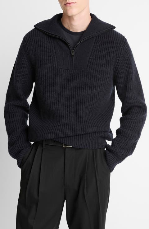 Heirloom Wool & Cashmere Quarter Zip Sweater