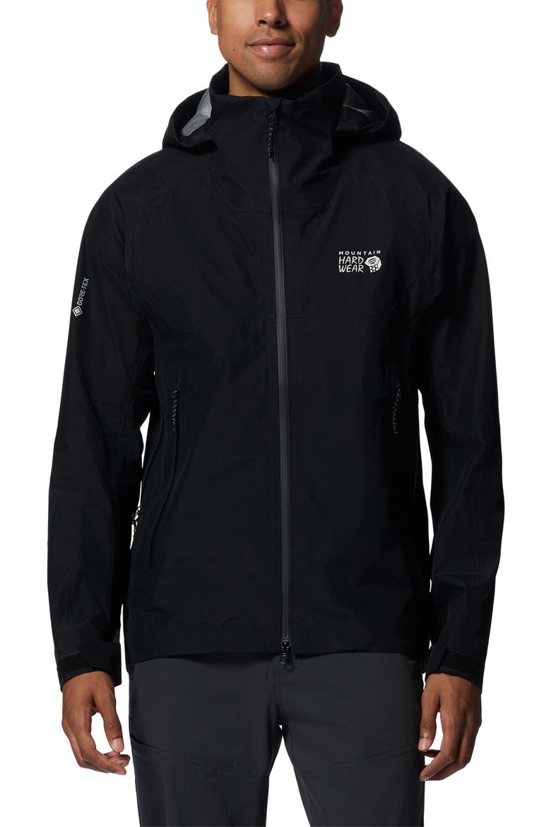 TrailVerse™ Gore-Tex® Waterproof Hooded Jacket, Main, color, BLACK