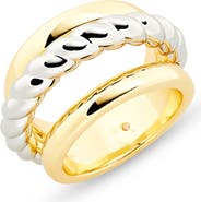 Covet Mixed Textured Faux Stack Ring