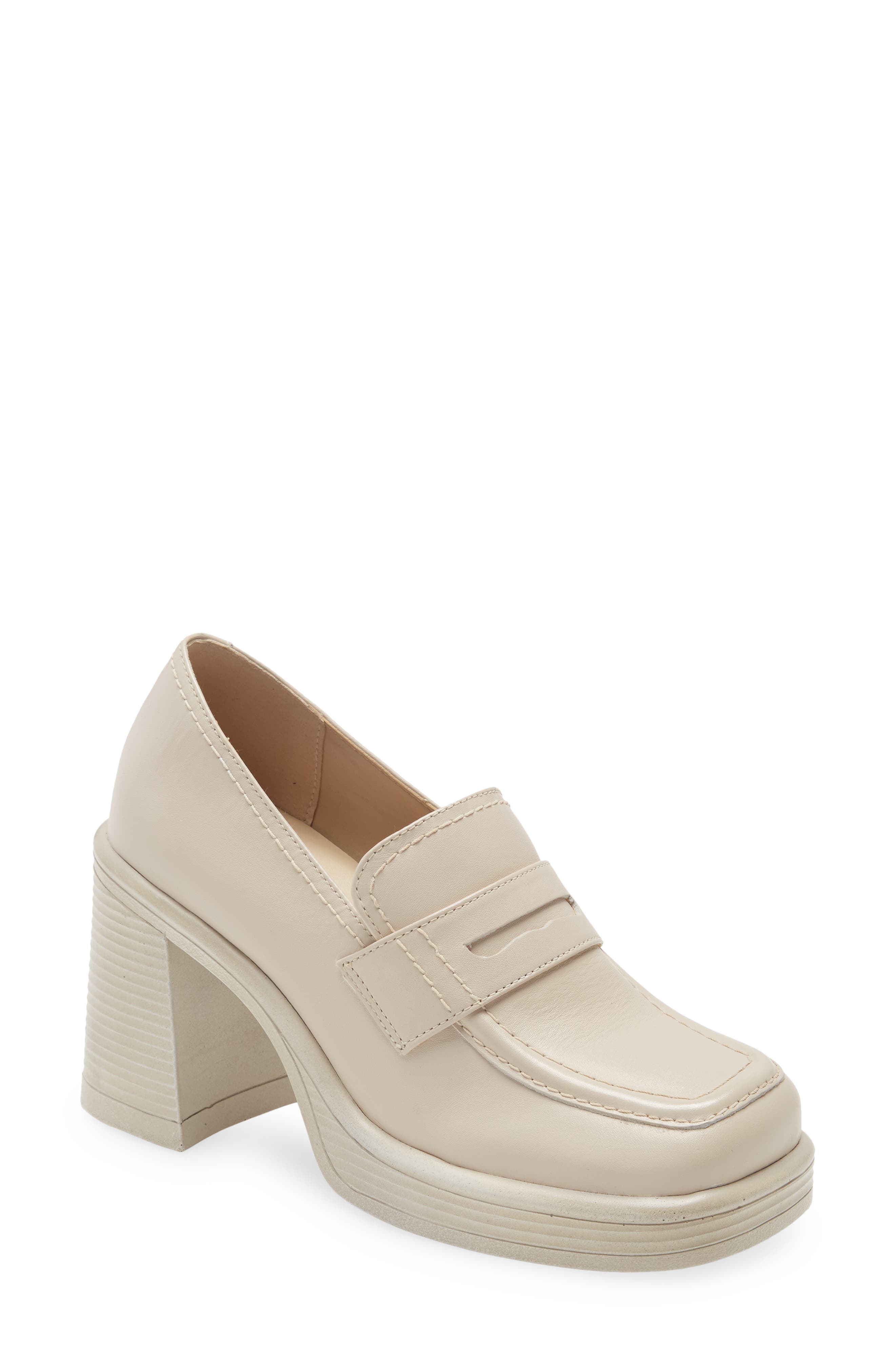 Fulfill Platform Loafer, Main, color, BONE LEATH