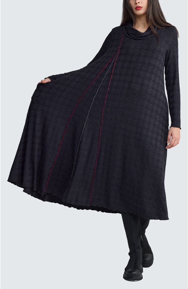 LUUKAA Lirien Asymmetrical Dress, Alternate, color, Coalblack Red