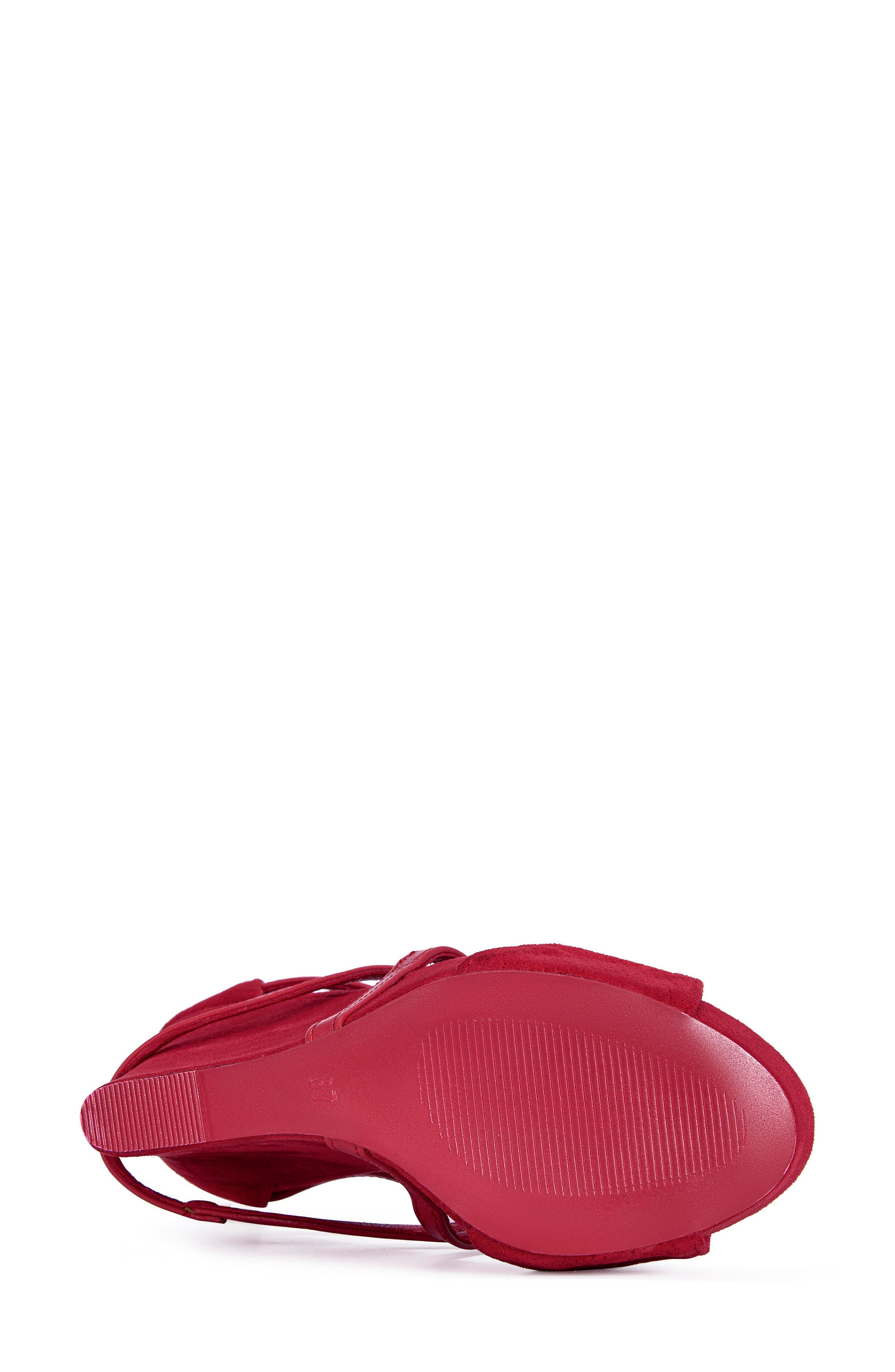 Xareni Strappy Red Wedge, Alternate, color, RED