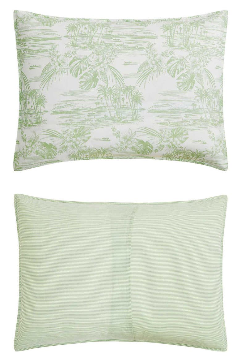 Beach Bluff Toile Cotton Comforter & Sham Set, Alternate, color, LIGHT GREEN