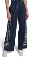 KARL LAGERFELD PARIS Embroidered Wide Leg Pants