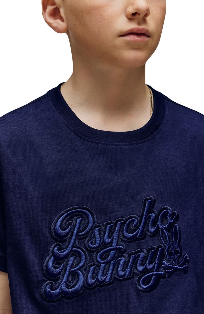 Psycho Bunny Kids' Elias Cotton Graphic T-Shirt, Alternate, color, Evening Blue