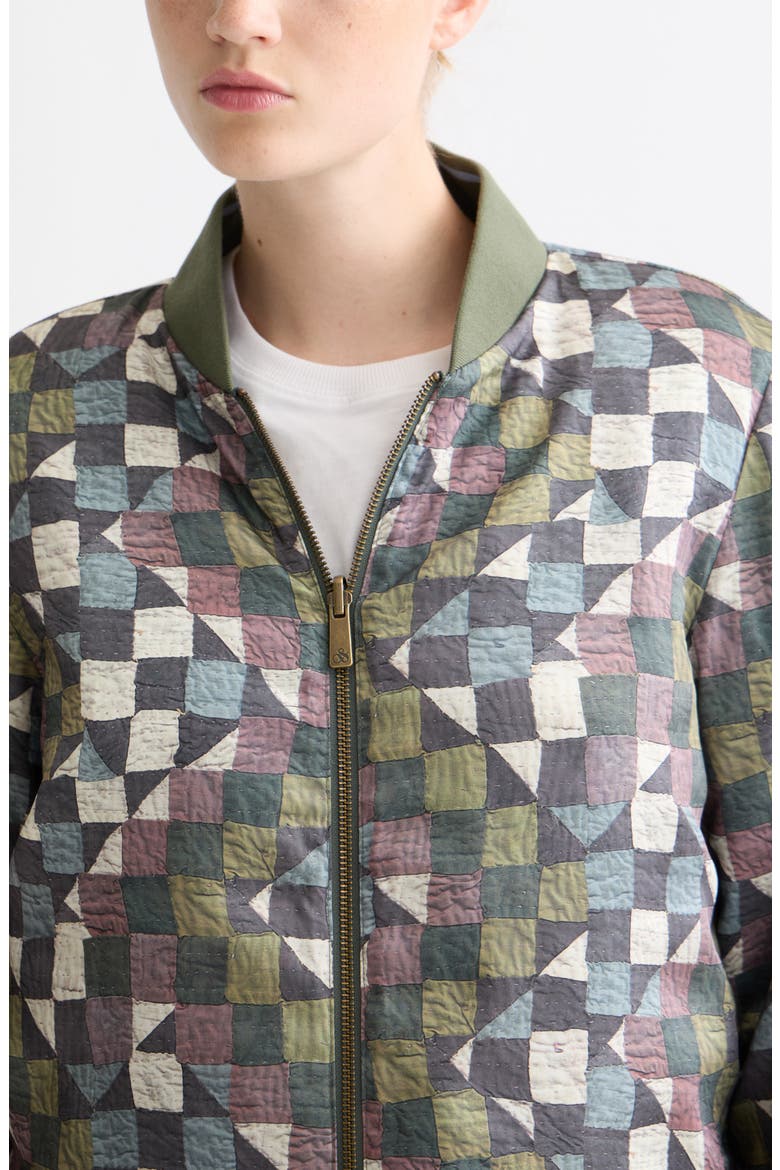Reversible Quilted Bomber Jacket, Alternate, color, THYME