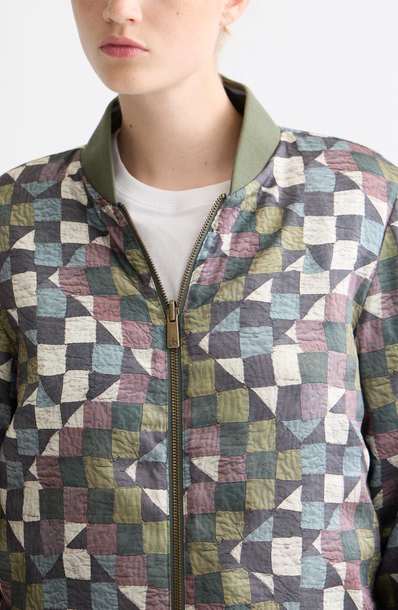 Scotch & Soda Reversible Quilted Bomber Jacket, Alternate, color, Thyme