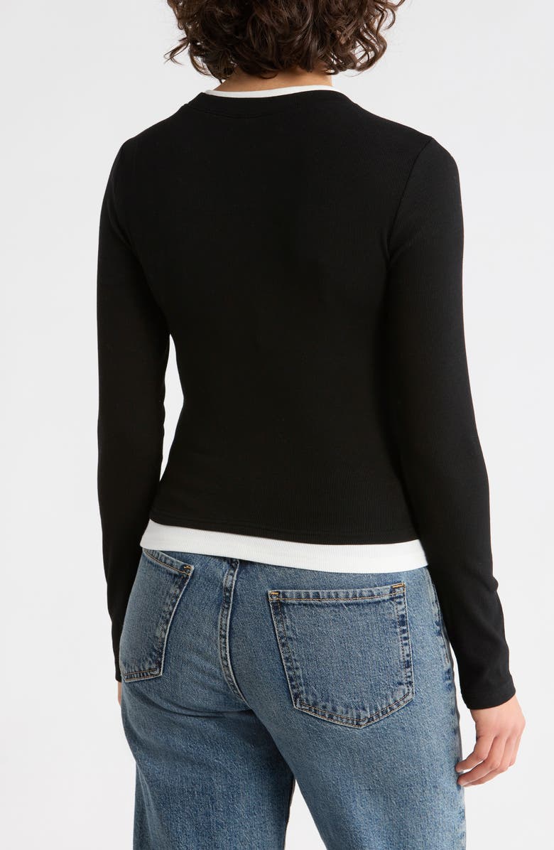 Lush Long Sleeve Layering Top, Alternate, color, Black