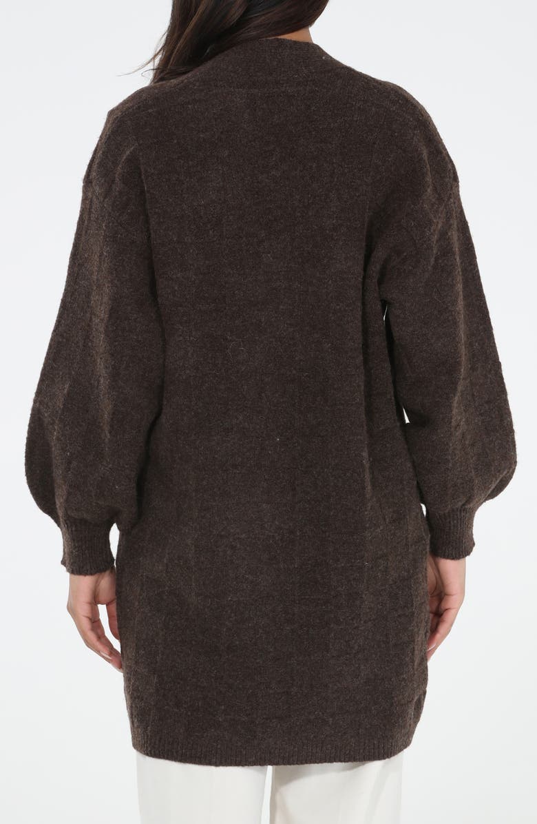 RAIN AND ROSE Longline Coatigan, Alternate, color, Chocolate