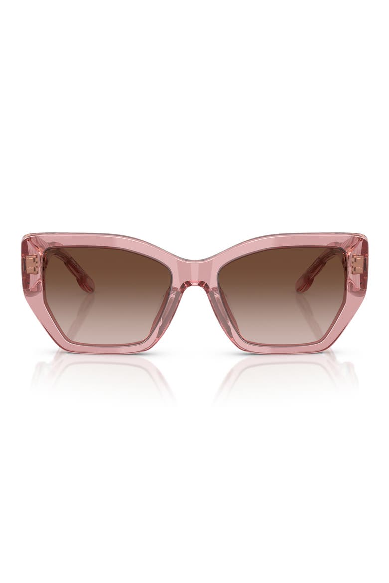 53mm Irregular Sunglasses, Main, color, LIGHT PINK / BROWN GRADIENT