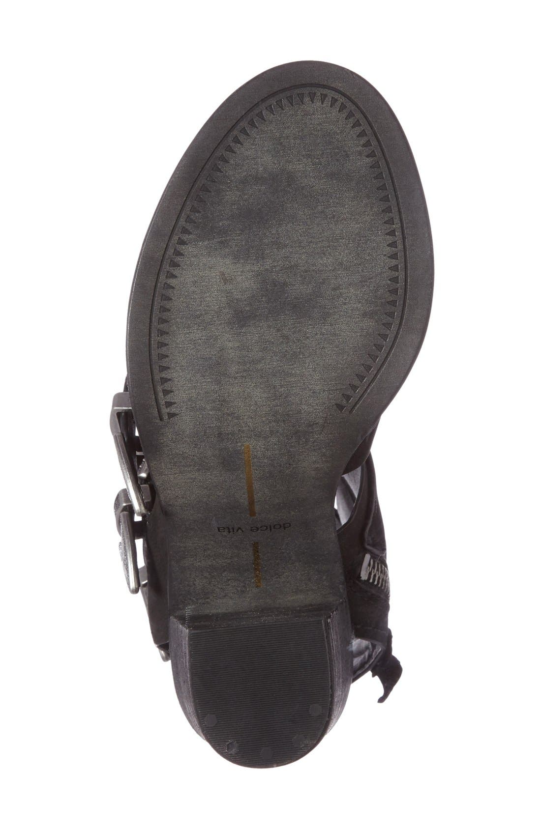 Layell Buckle Sandal, Alternate, color, BLACK LEATHER