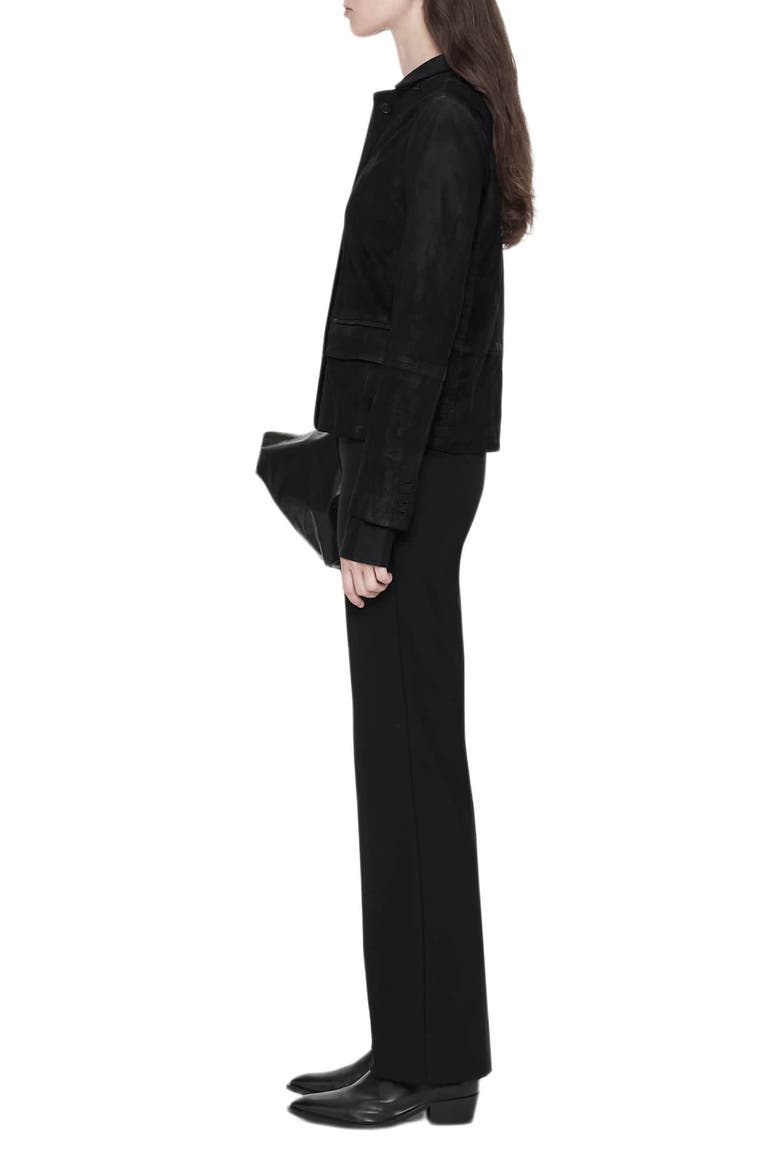 Surveya Leather Blazer, Alternate, color, BLACK