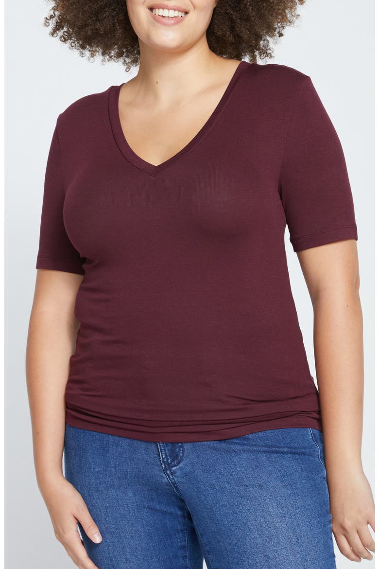 Short Sleeve Top, Main, color, BLACK CHERRY RED