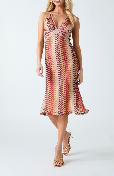 Fearne Metallic Halter Midi Dress